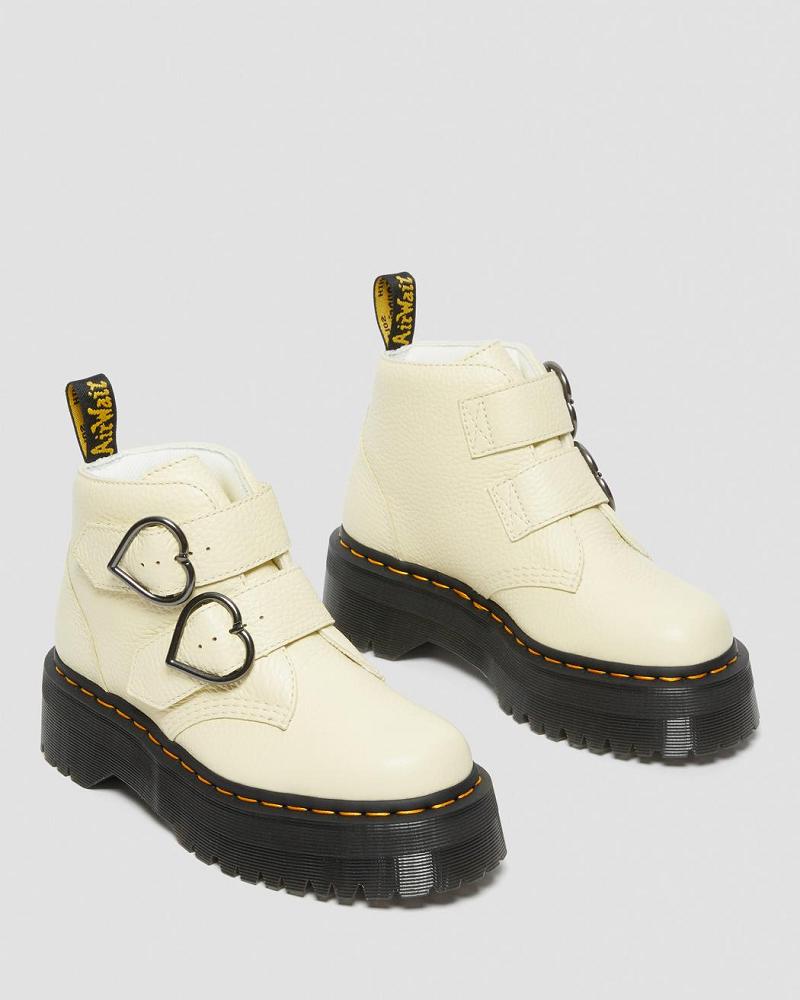 Dr Martens Devon Heart Leren Platform Laarzen Dames Room | NL 545FDN